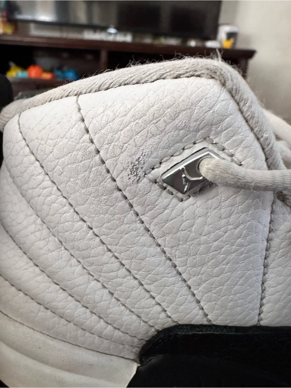Jordan Men’s Basketball Sneakers in White and Black with Gold Jumpman